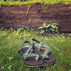 Chaco Green & Blue Triple Strap